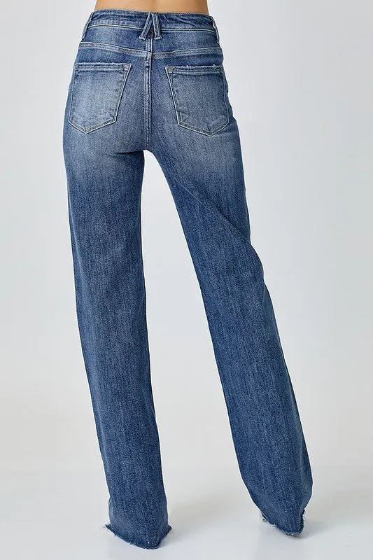 Long Inseam Dark Wash Jeans