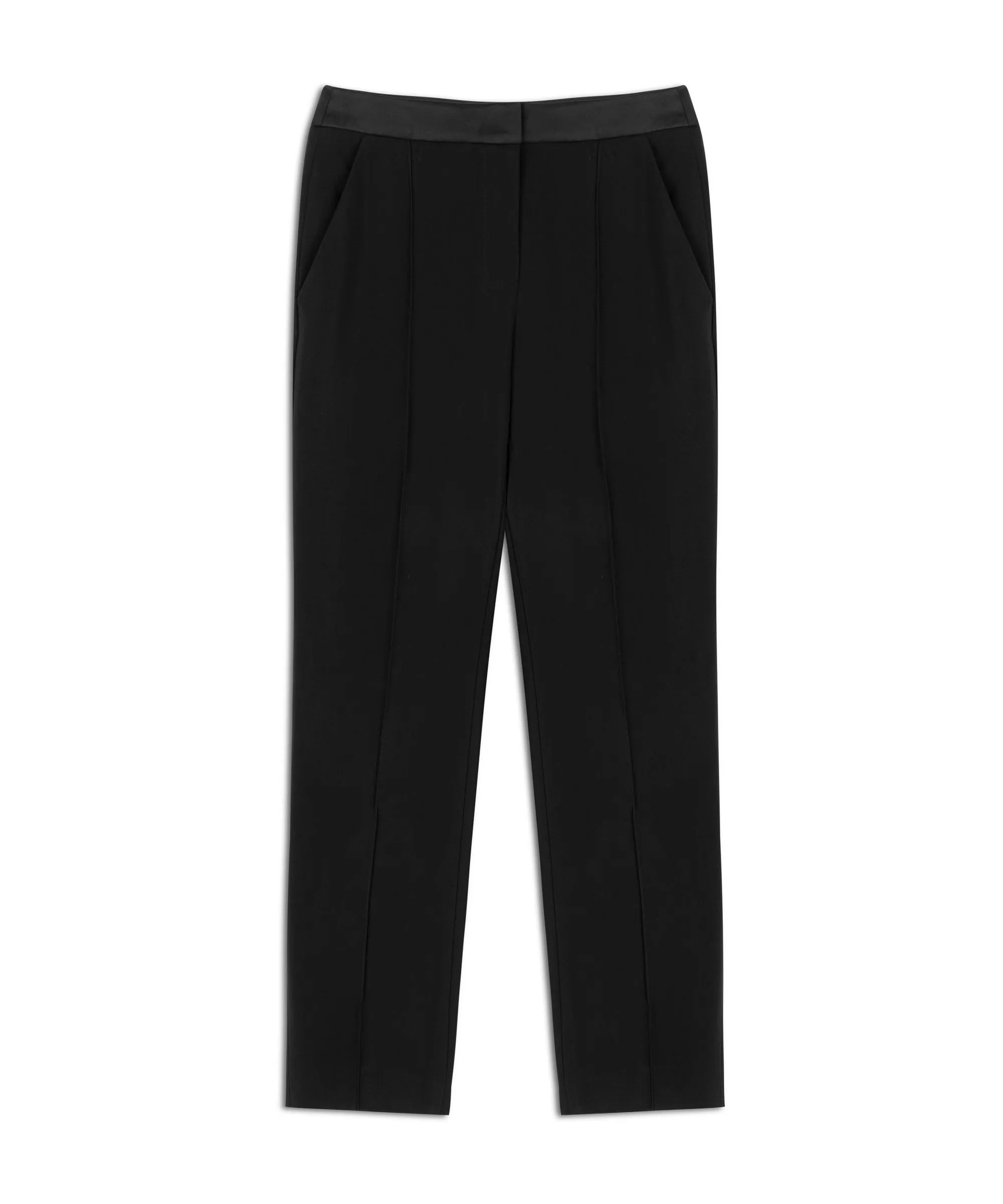 Machka Cigarette Fit Crepe Trousers Black