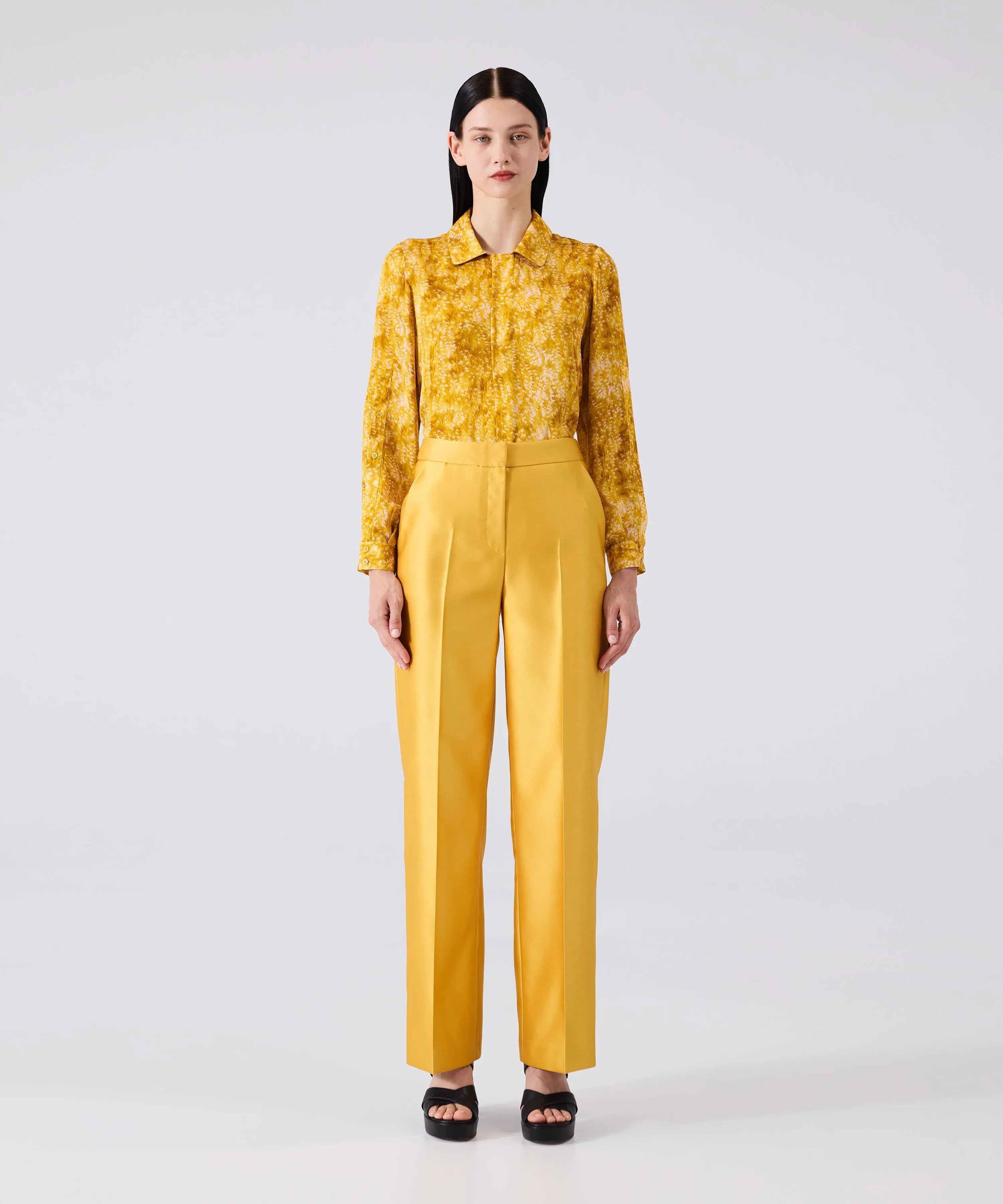 Machka Satin Duchess Trousers Yellow