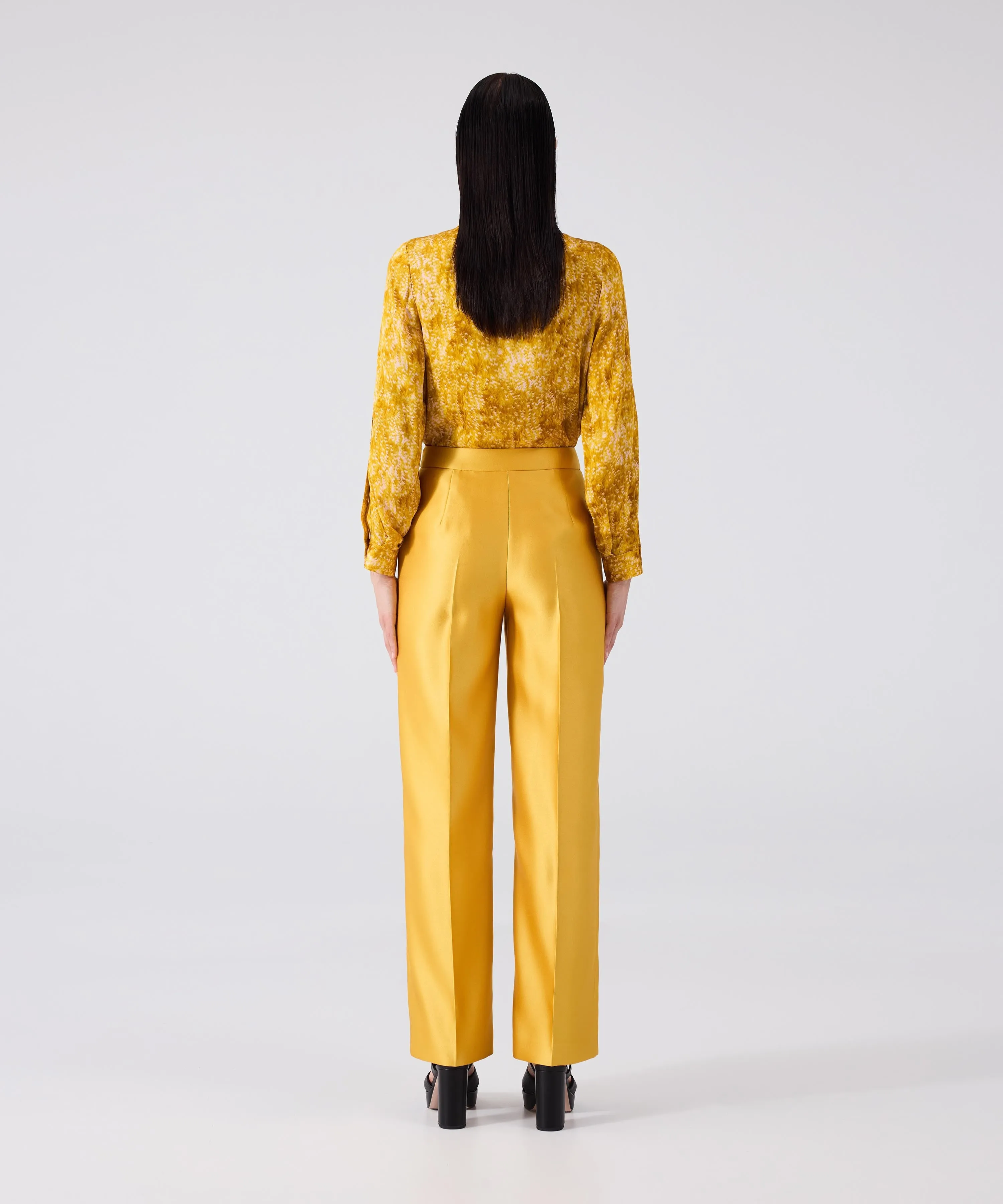 Machka Satin Duchess Trousers Yellow