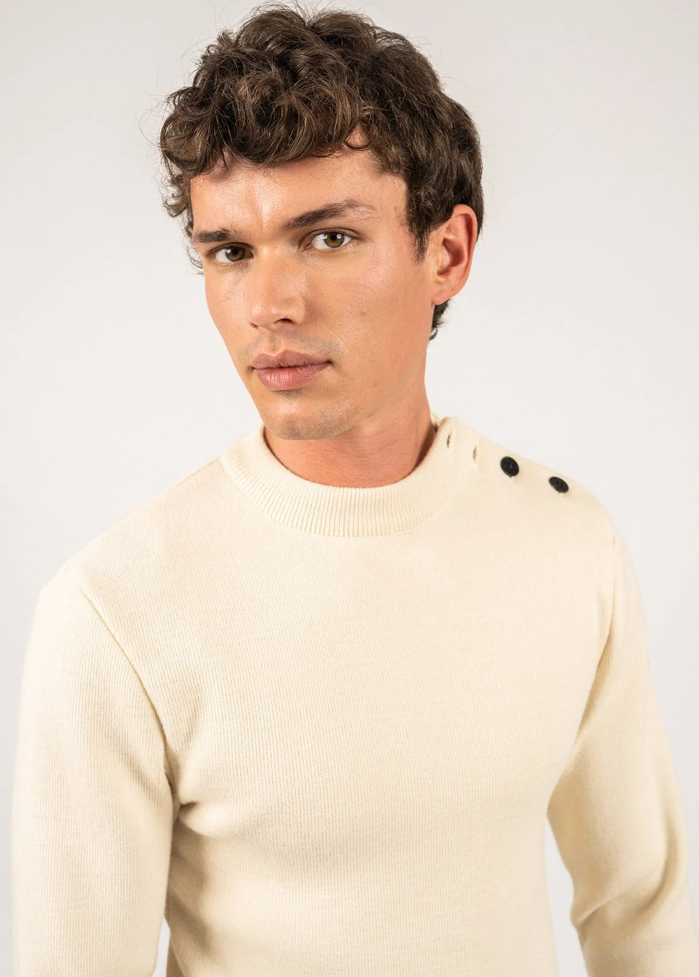 Matelot authentic sailor jumper - slim fit, in pure new wool (ECRU)