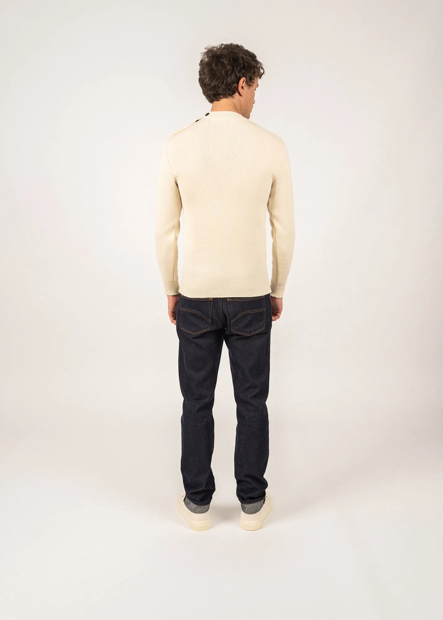 Matelot authentic sailor jumper - slim fit, in pure new wool (ECRU)