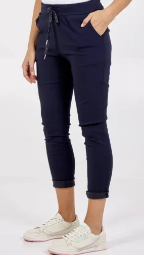 Mea -   Magic Stretch Navy Jogger With Elastic Waist