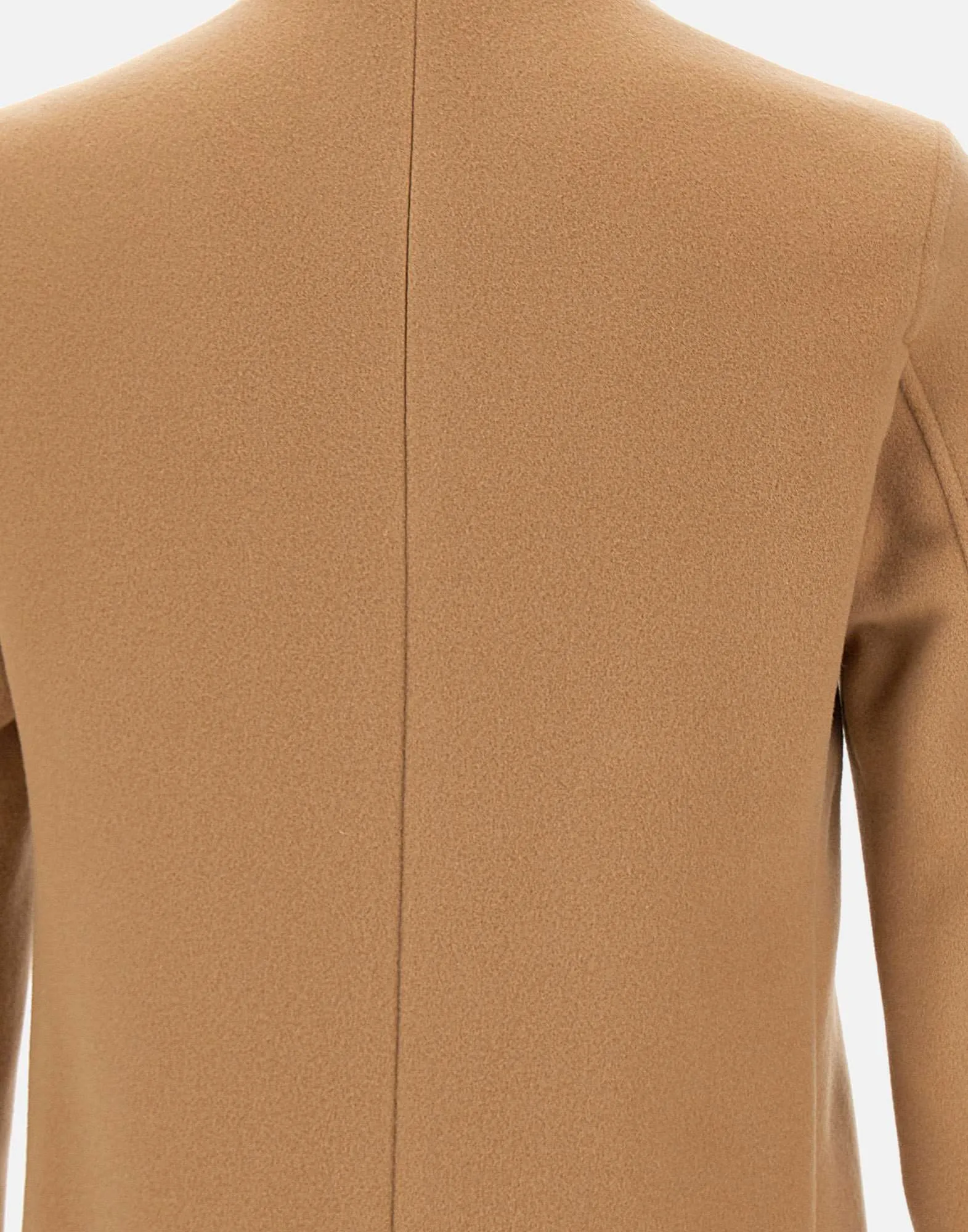 Men's Camel Wool Double-Breasted Coat