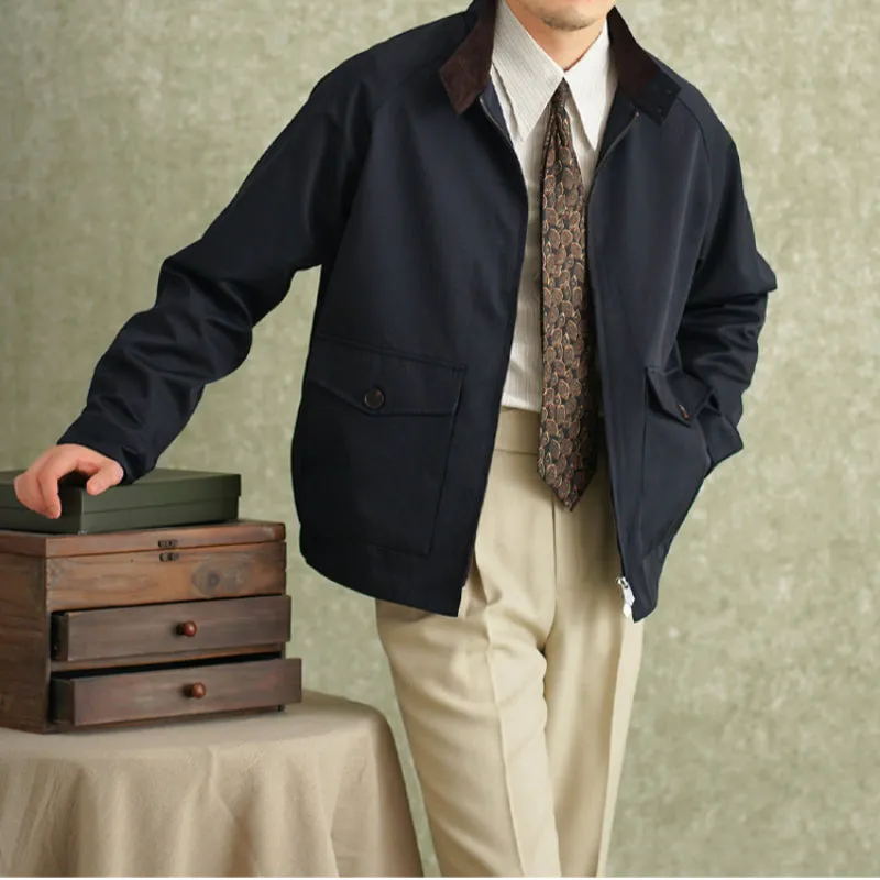 Men's Short British Style Casual Stand Collar Jacket