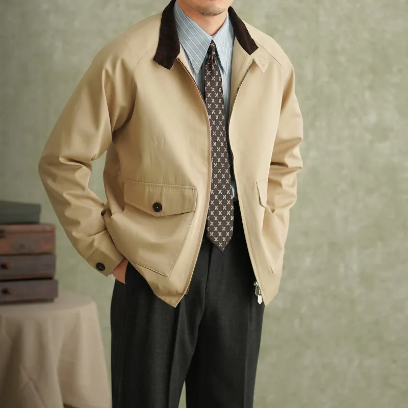 Men's Short British Style Casual Stand Collar Jacket