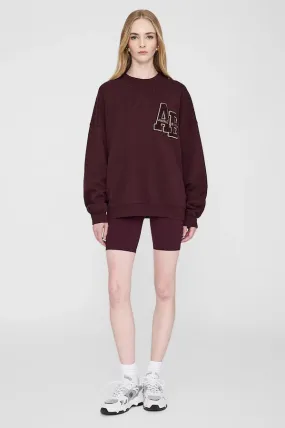 MILES OVERSIZED SWEATSHIRT LETTERMAN - DARK BURGUNDY