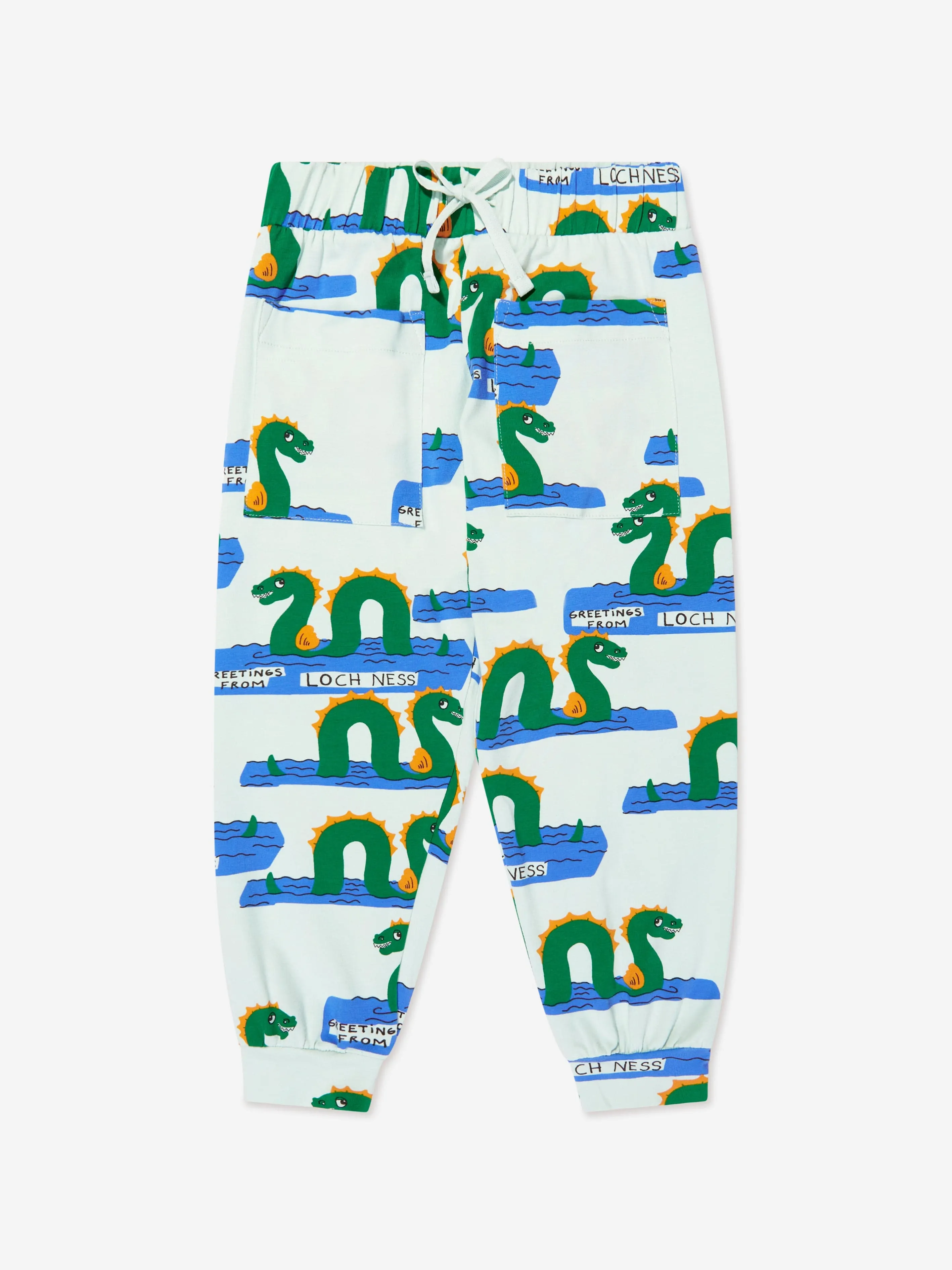 Mini Rodini Kids Organic Cotton Loch Ness Trousers in Green