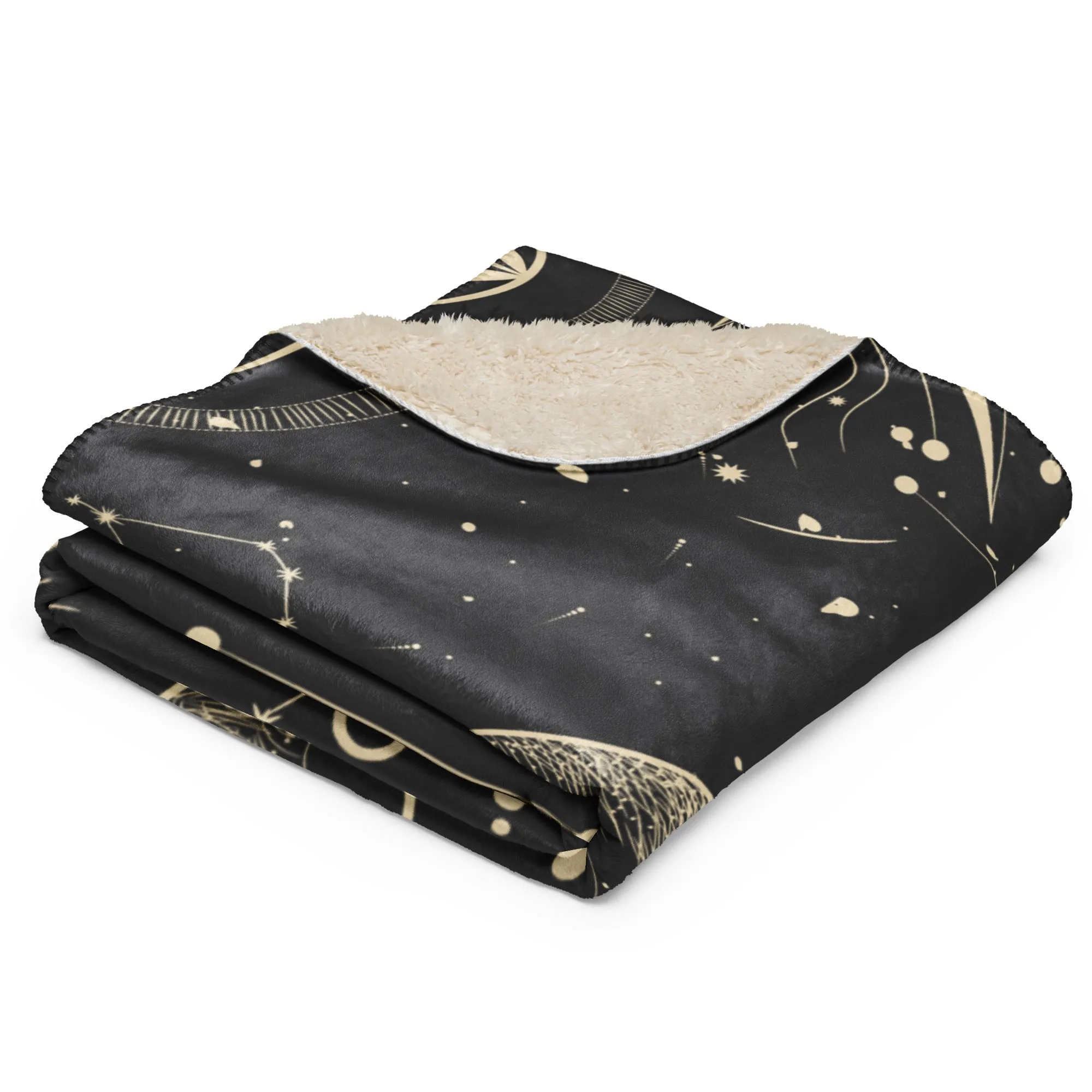 Moon and Stars Sherpa blanket lioness-love