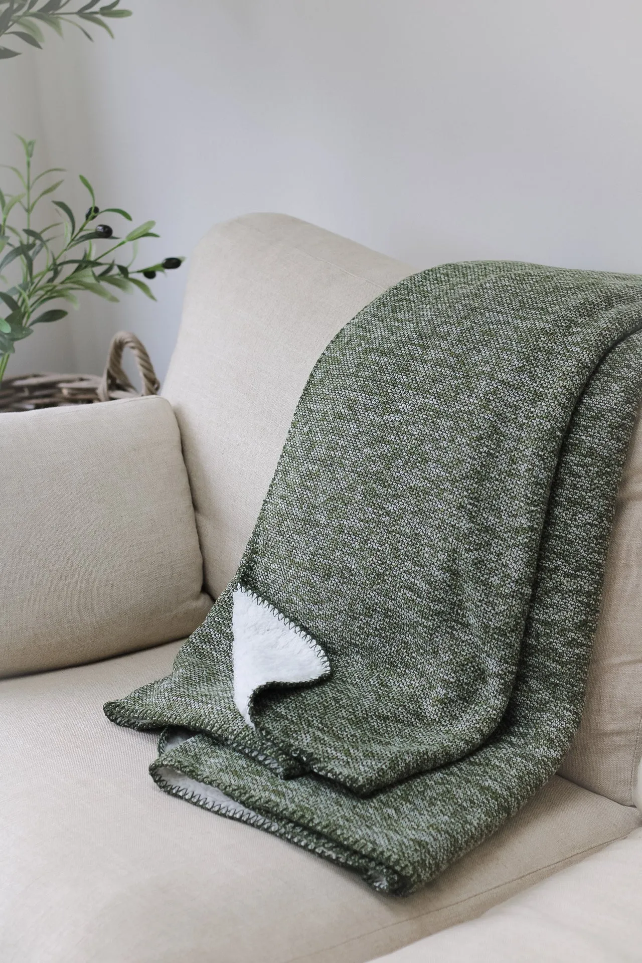 Moss Sherpa Throw