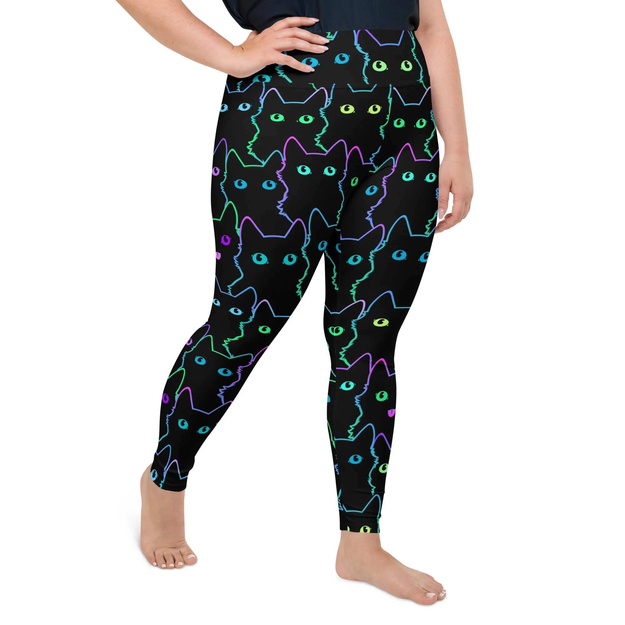 Mystic Halloween Cats Plus Size Leggings