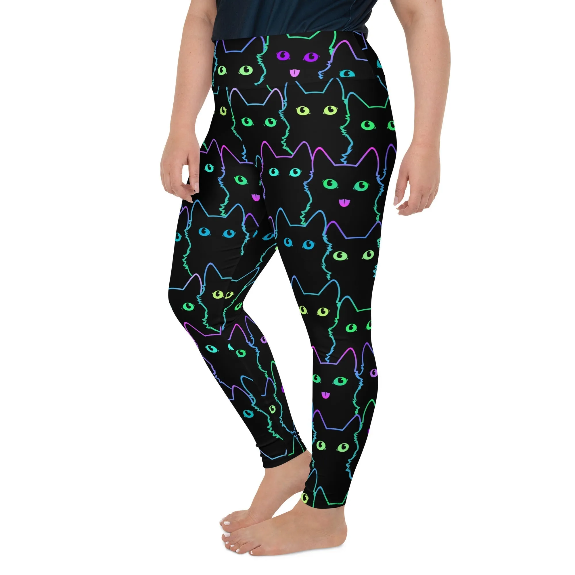 Mystic Halloween Cats Plus Size Leggings