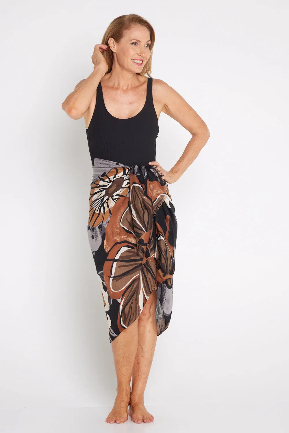 Nadia Wrap - Brown Hibiscus