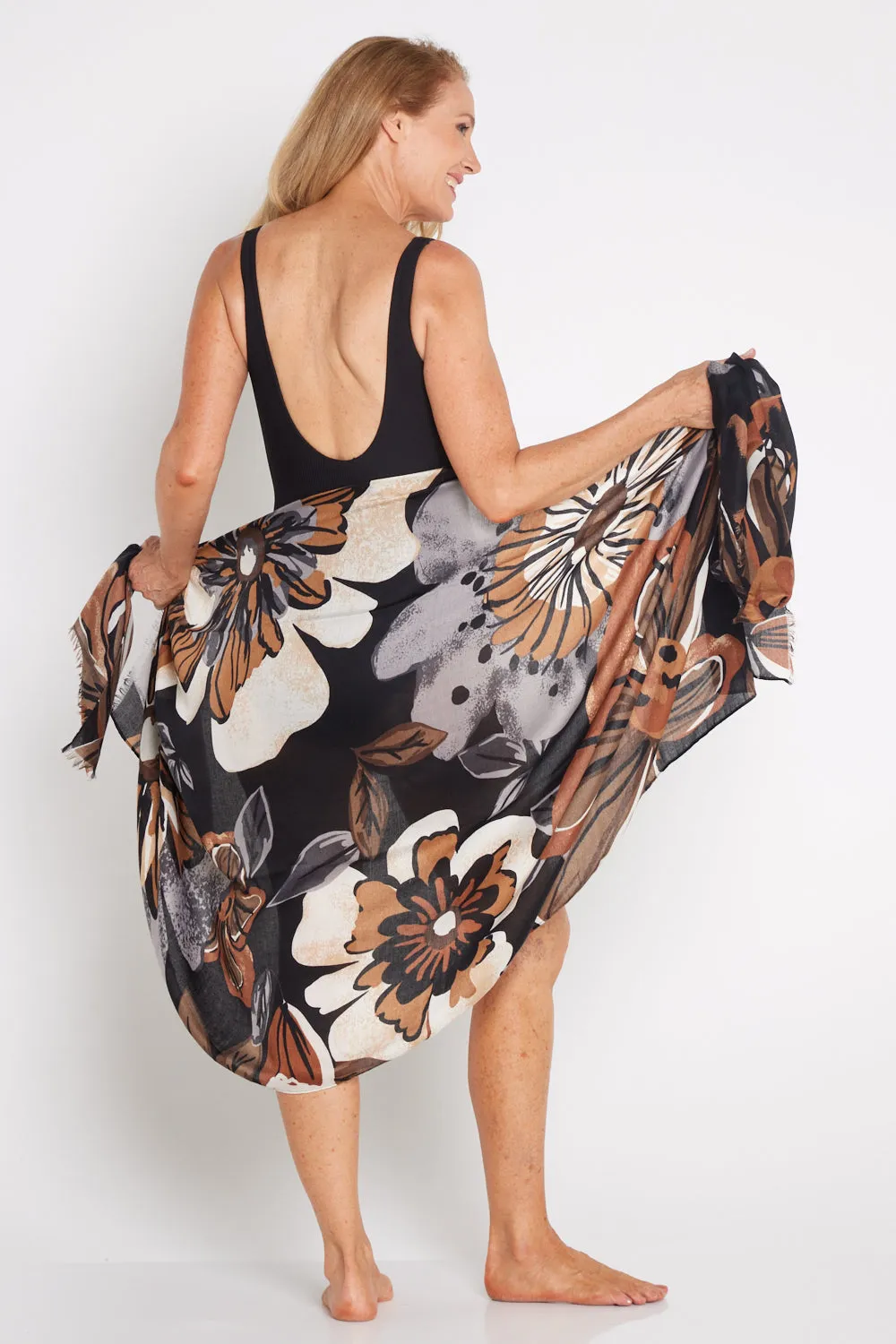 Nadia Wrap - Brown Hibiscus