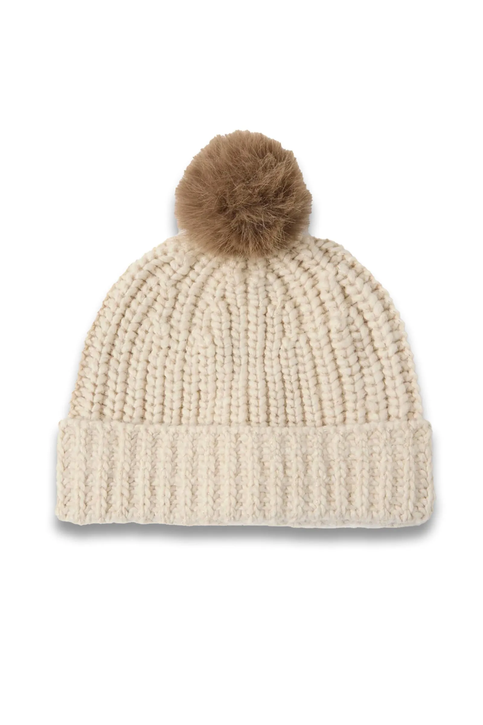 Neutral Knit Pom Pom Hat