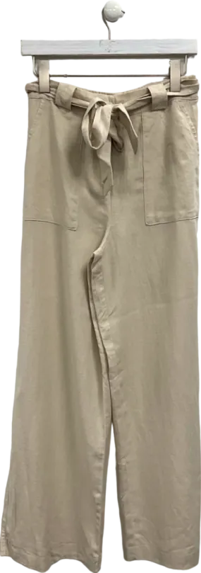 New Look Beige Wide Leg Trousers UK 8