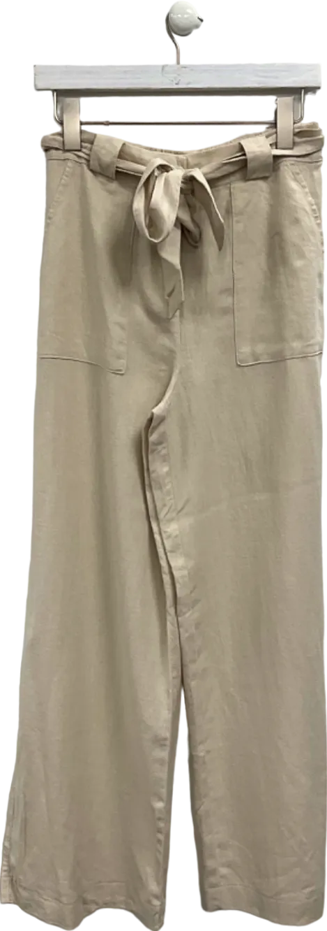 New Look Beige Wide Leg Trousers UK 8