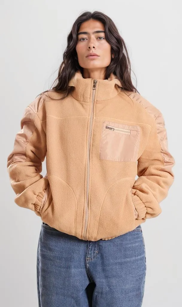 o200770-SHERPA BOMBER JACKET - TAN