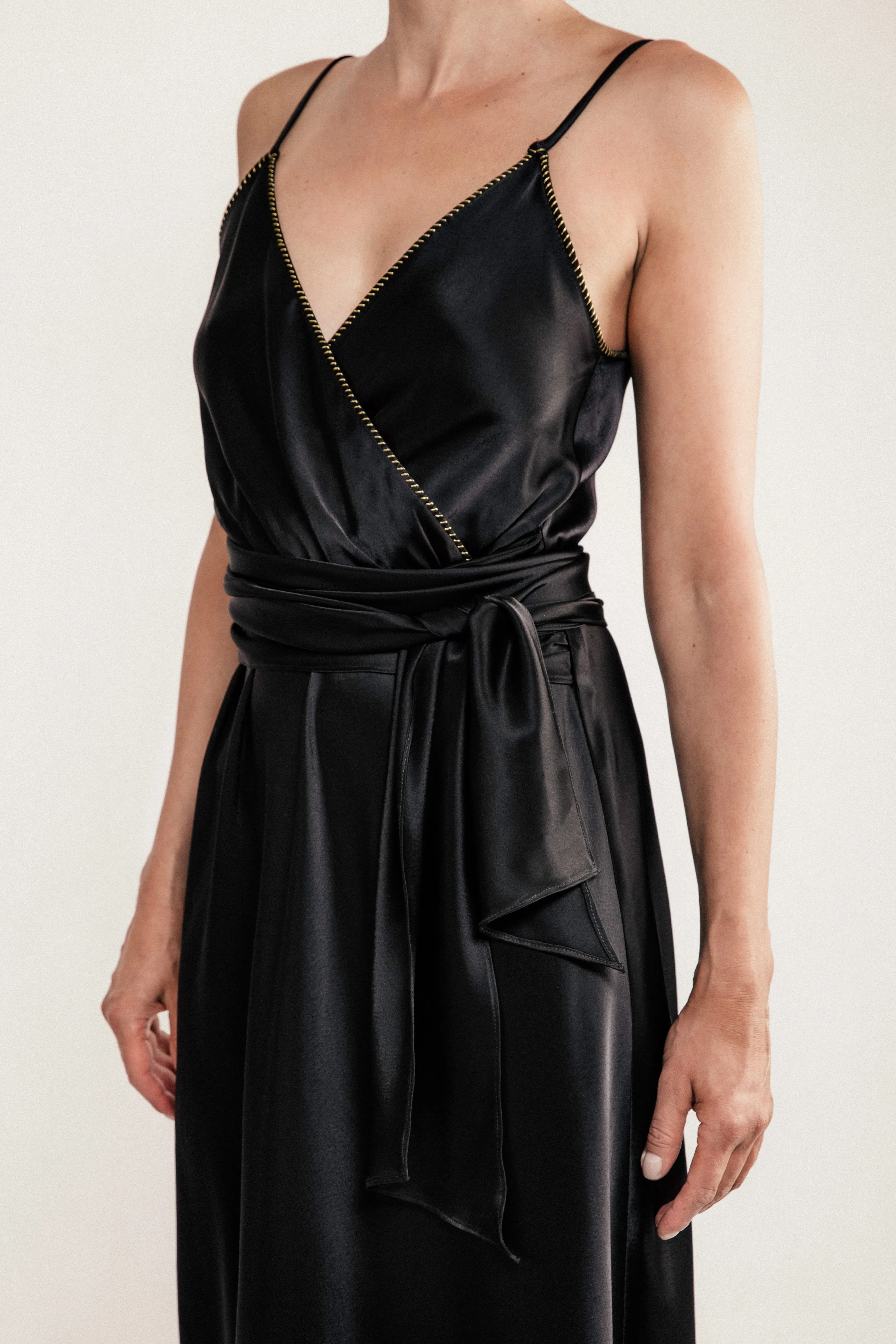 Ojas Wrap  Dress - Black