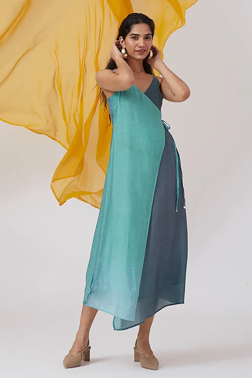 Okhai 'Seatherny' Ombre Sleeveless Modal Silk Wrap Dress