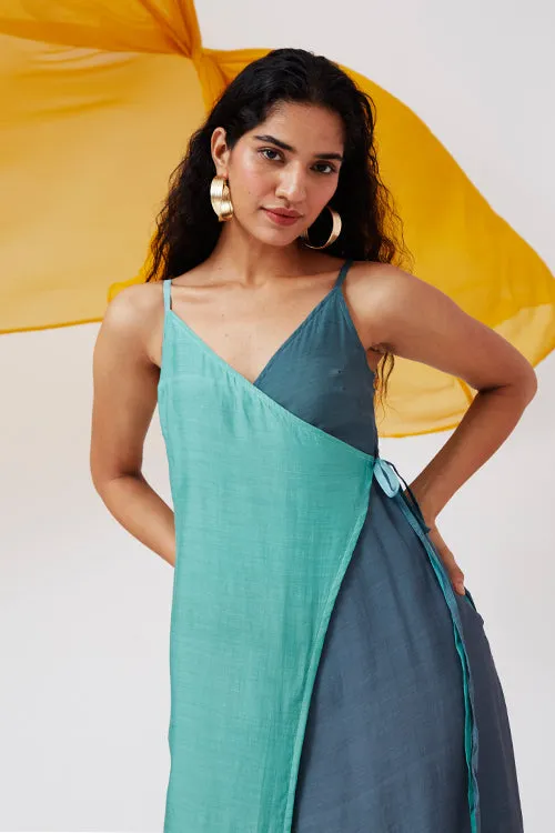 Okhai 'Seatherny' Ombre Sleeveless Modal Silk Wrap Dress