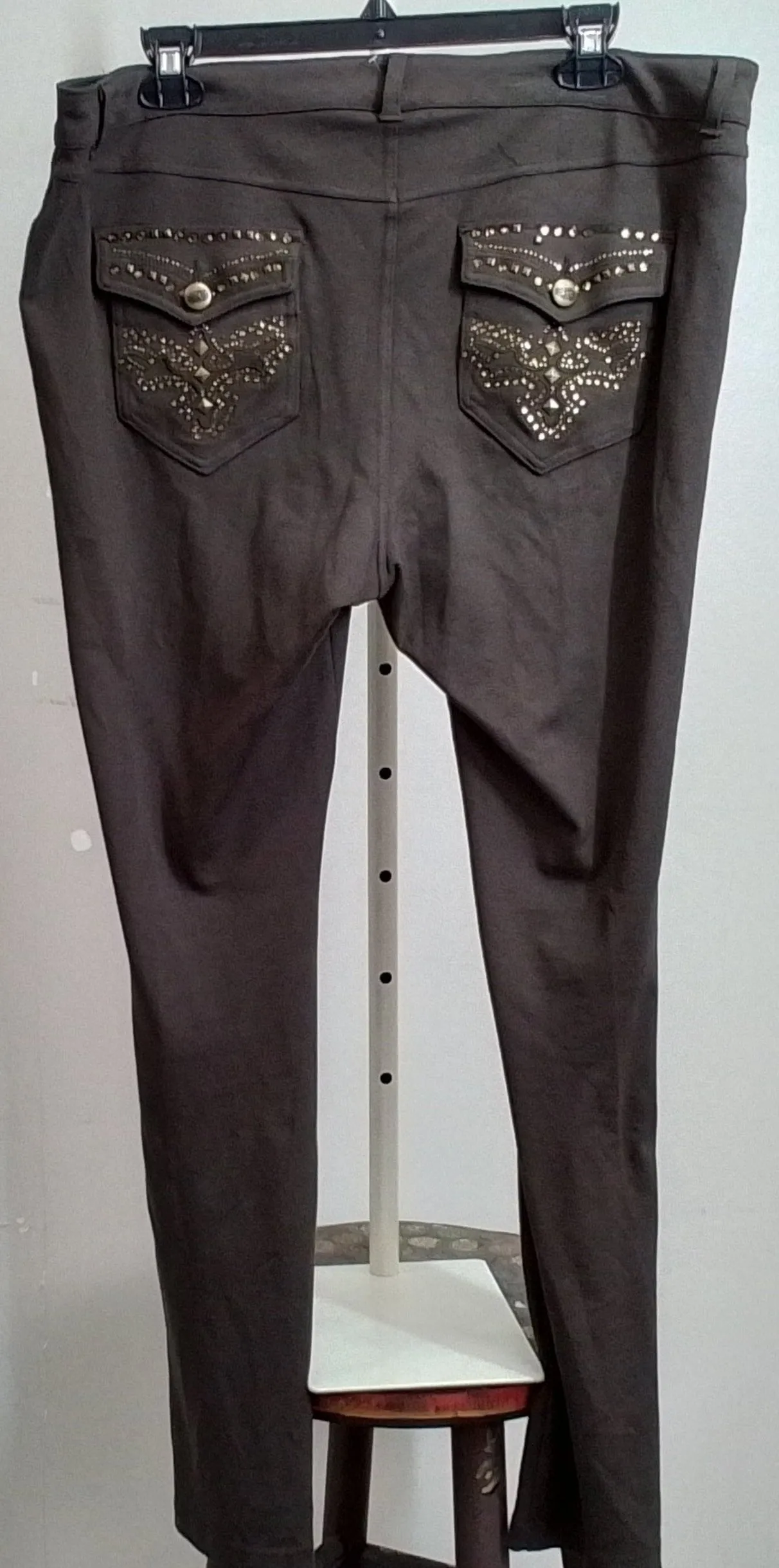 One Five One Bedazzled Brown Stretchy Brown Pants