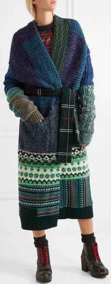 Oversized Patchwork Cardigan Coat