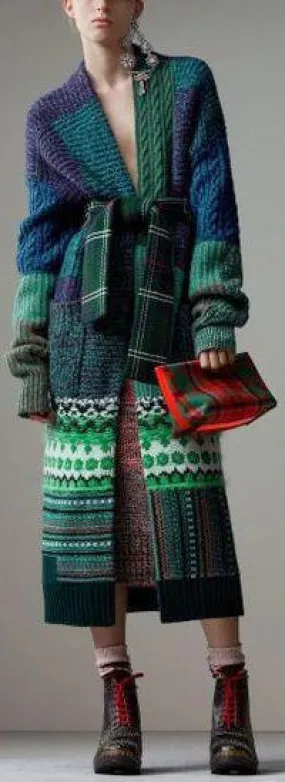 Oversized Patchwork Cardigan Coat