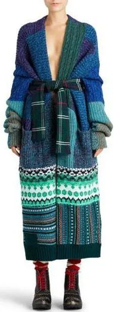 Oversized Patchwork Cardigan Coat