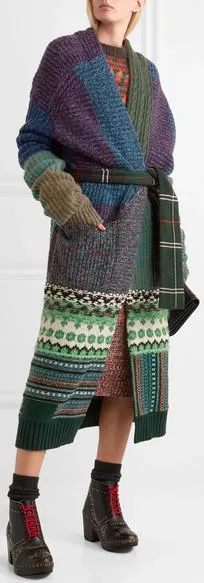 Oversized Patchwork Cardigan Coat