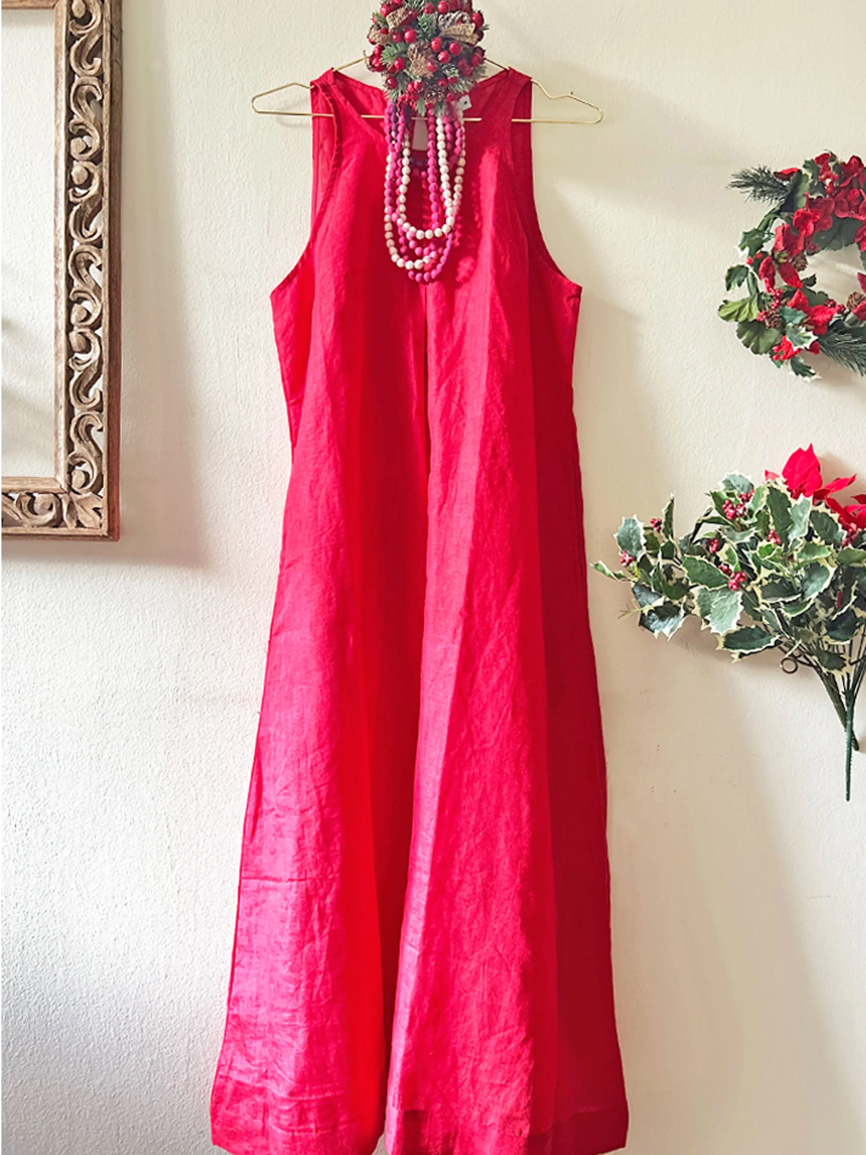 Pandora "Work and Days" Linen Dress - Poppy Red