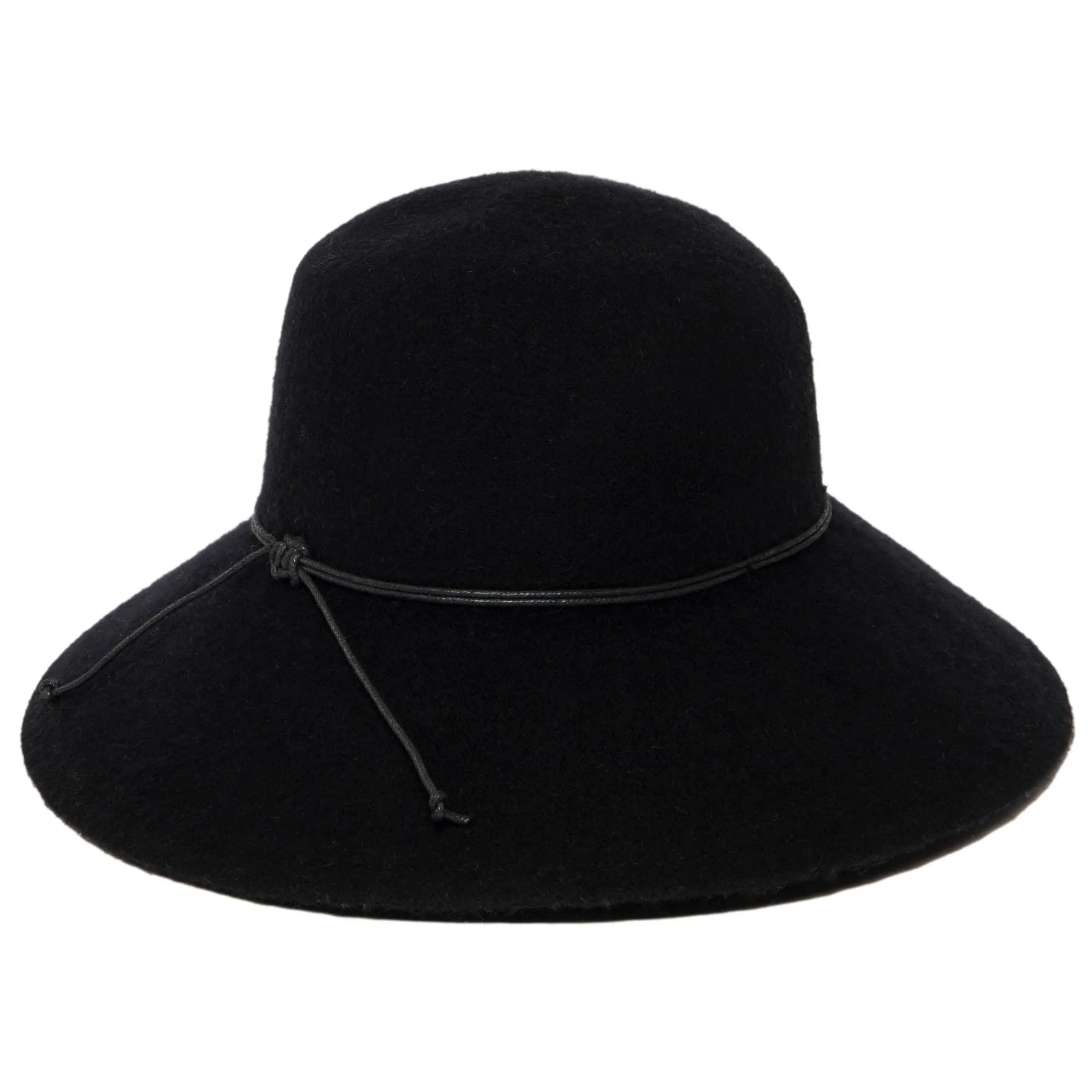 Park Lane - Wool Blend Floppy Hat with Leather Cording Trim