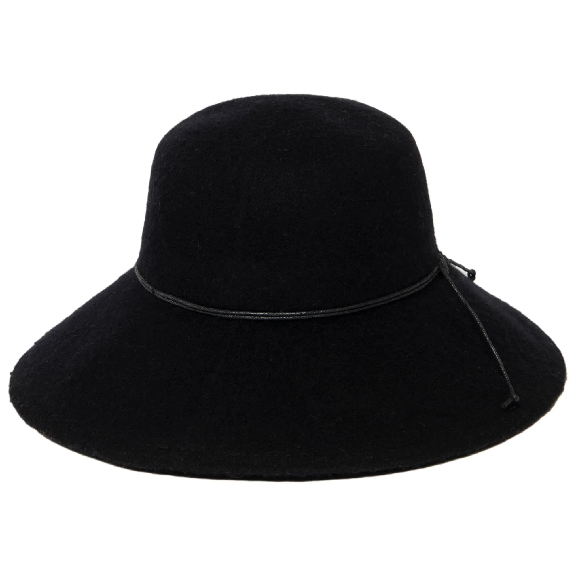 Park Lane - Wool Blend Floppy Hat with Leather Cording Trim