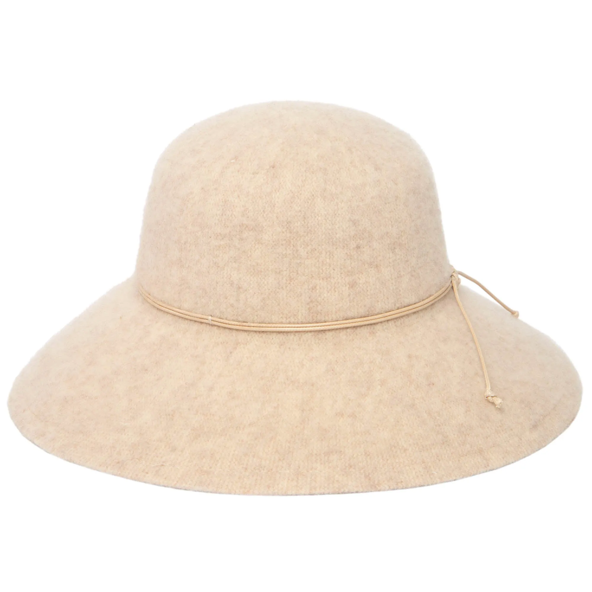 Park Lane - Wool Blend Floppy Hat with Leather Cording Trim