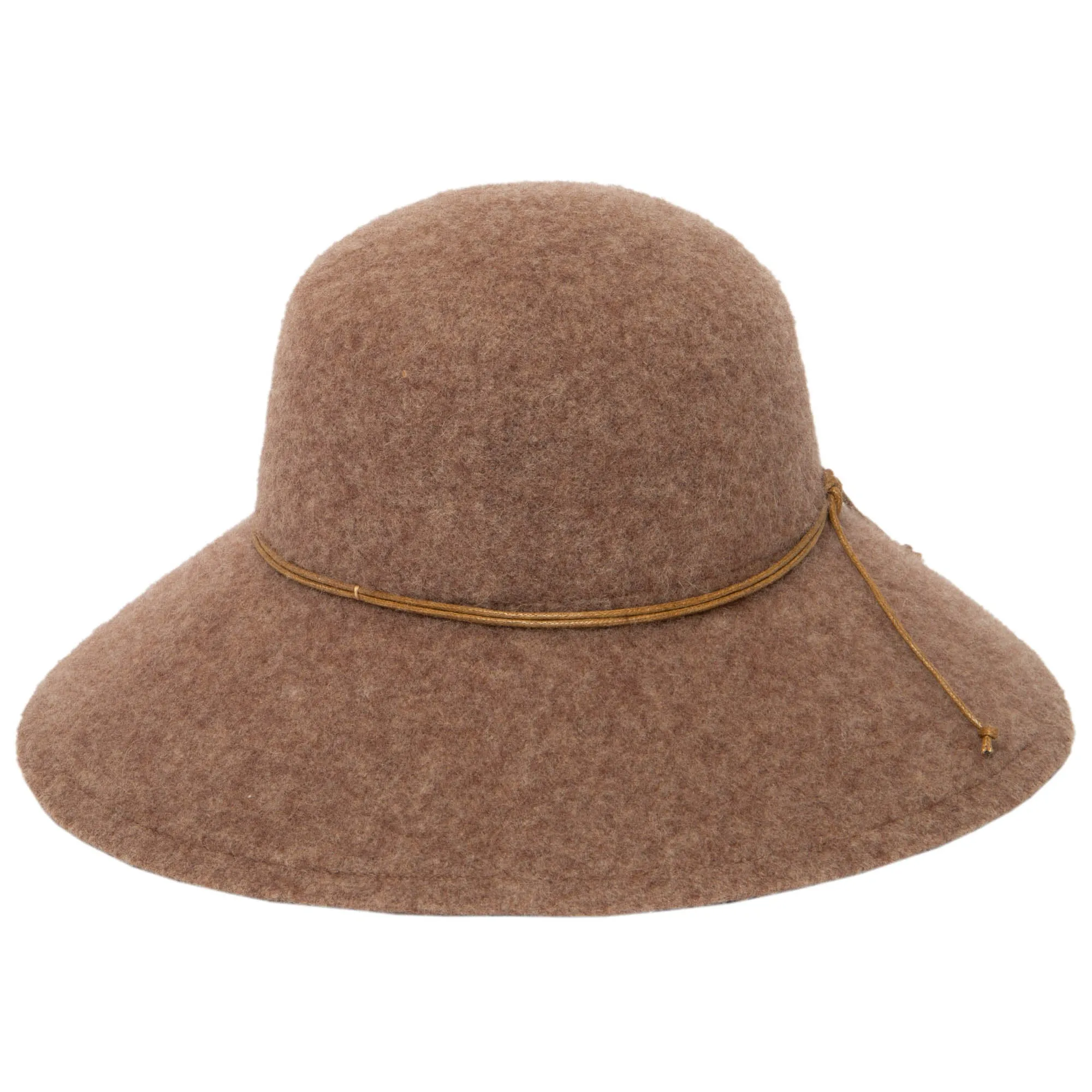 Park Lane - Wool Blend Floppy Hat with Leather Cording Trim