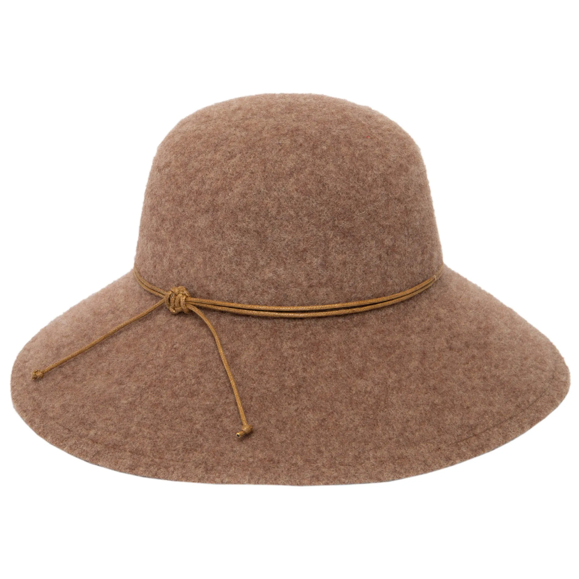 Park Lane - Wool Blend Floppy Hat with Leather Cording Trim