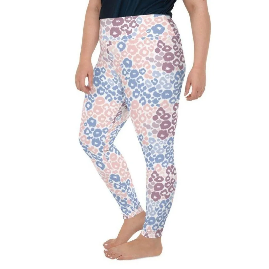 Pastel Leopard Print Plus Size Leggings