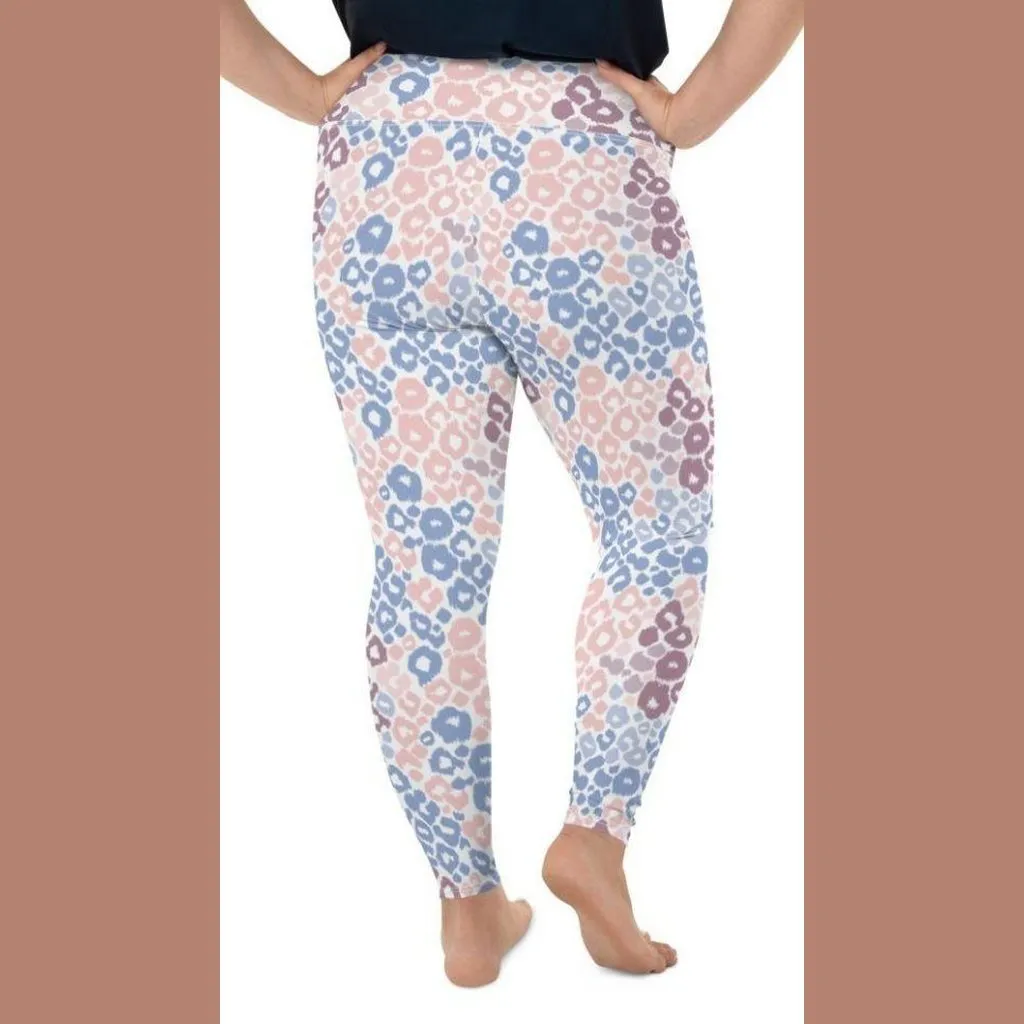 Pastel Leopard Print Plus Size Leggings