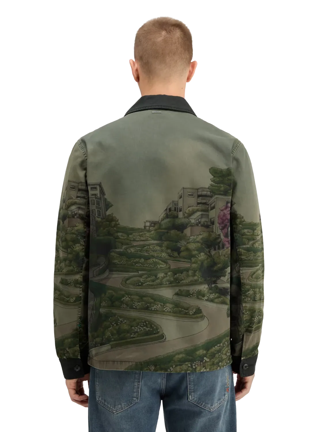 Photo-Printed Twill Coach Jacket (Green) - 178642WI24300