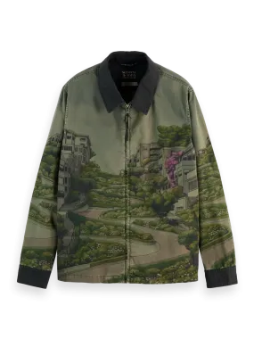 Photo-Printed Twill Coach Jacket (Green) - 178642WI24300