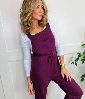 Plum Daphne Jersey Dungarees