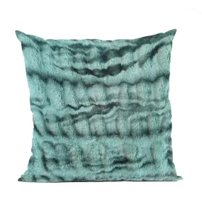 Plutus Teal Sherpa Animal Faux Fur Luxury Throw Pillow