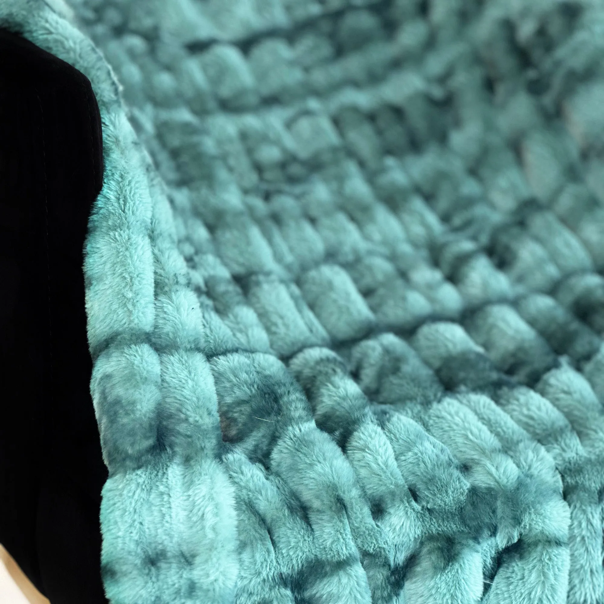 Plutus Teal Sherpa Faux Fur Luxury Throw Blanket