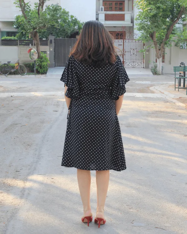 Polka Dots Adjustable Wrap Dress