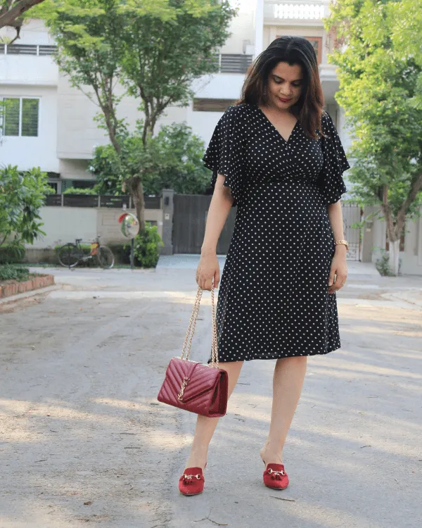 Polka Dots Adjustable Wrap Dress