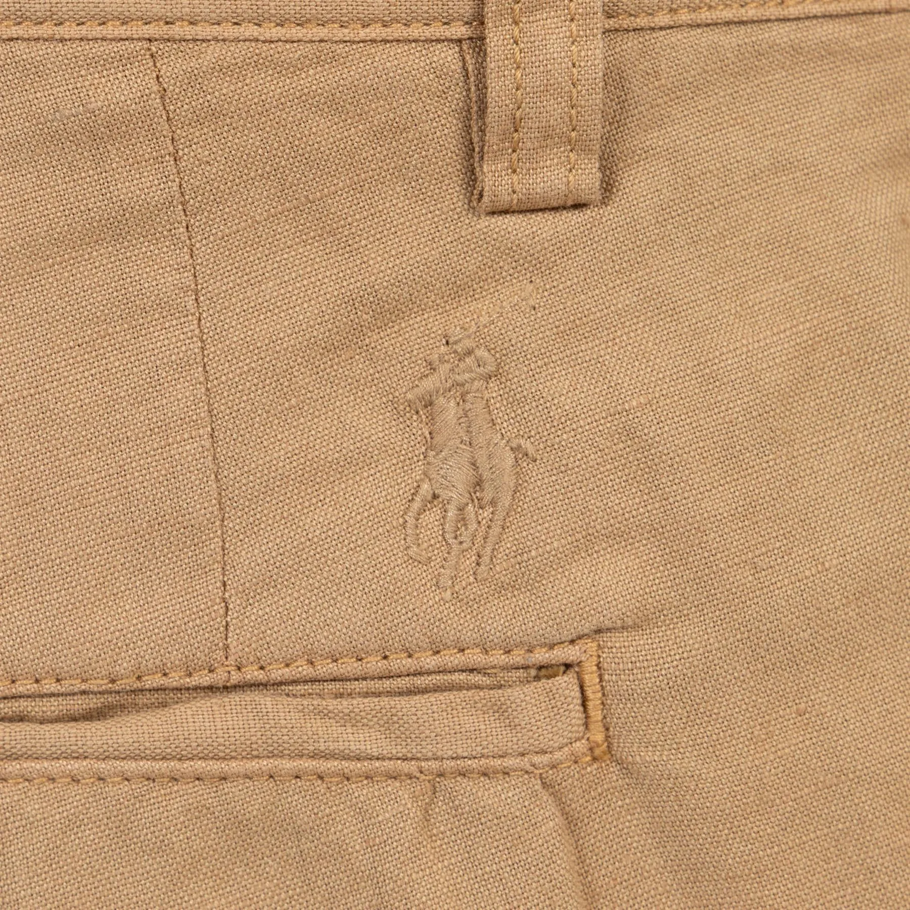 Polo Golf Straight Fit Bedford Linen Trousers Tan Beige - SU24