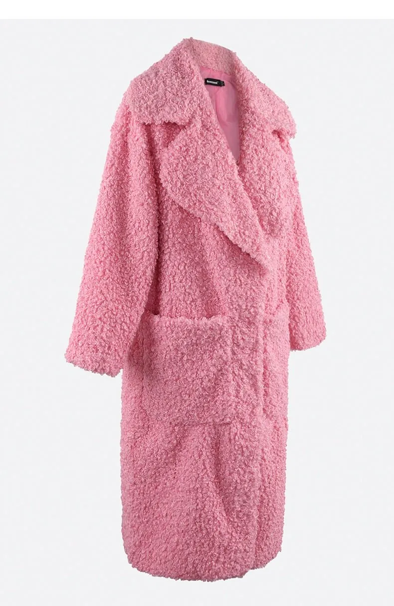 Pre Order:  Pink Fuzzy Faux Fur Jacket