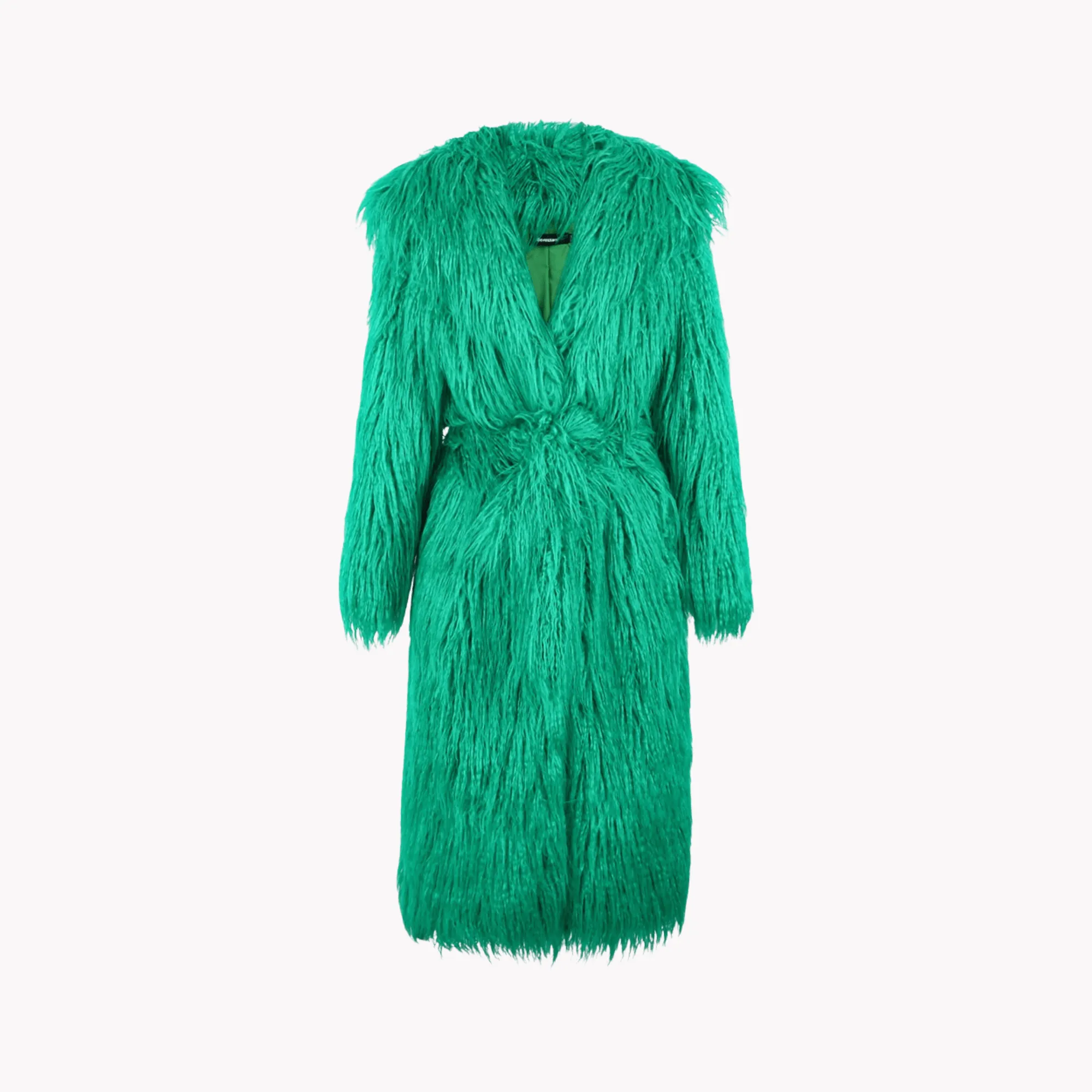 Pre Order:  Shaggy Green Faux Fur Jacket - Final Sale