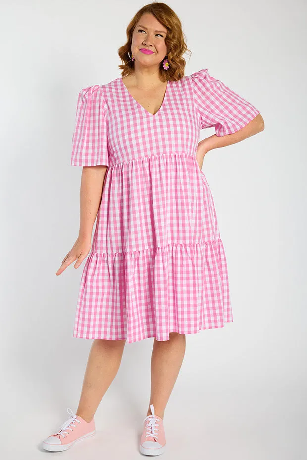 Rachelle Pink Gingham Dress