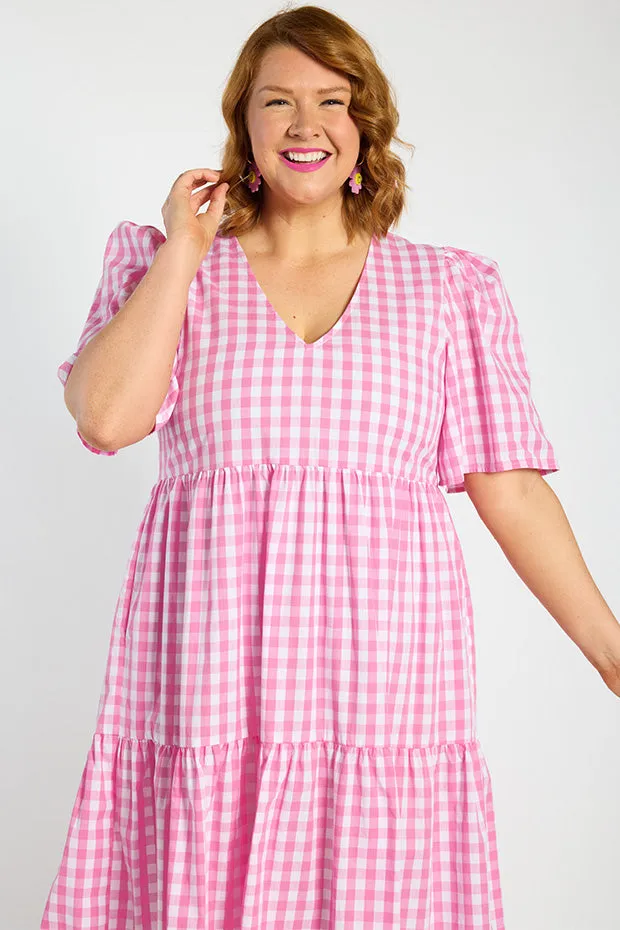 Rachelle Pink Gingham Dress